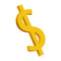 Dollar icon. Sign gold dollar. Object for web and print Royalty Free Stock Photo
