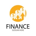 finance logo design template in flat style Royalty Free Stock Photo