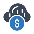 Dollar vector glyph flat icon Royalty Free Stock Photo