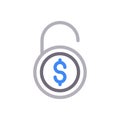 Dollar vector color line icon Royalty Free Stock Photo