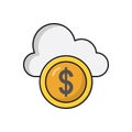 Dollar vector colour line  icon Royalty Free Stock Photo