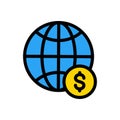 Dollar vector flat colour icon Royalty Free Stock Photo