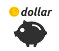 Illustration of an isolated piggy bank with a currency sign