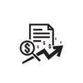 dollar increase revenue icon. Money symbol with arrow stretching. Business finance cost sale symbol. salary payment rising up. out