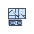 Dollar Inflation and Financial Crisis vector concept colored icon