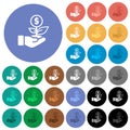 Dollar investment round flat multi colored icons Royalty Free Stock Photo