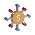 Dollar Isometric Vector Isolated icon which can easily modify or edit Royalty Free Stock Photo