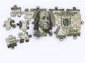 Dollar jigsaw puzzle Royalty Free Stock Photo