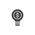 Dollar light bulb vector icon