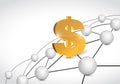 dollar link network connections Royalty Free Stock Photo