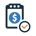 dollar, loan, bills paid statement icon Royalty Free Stock Photo
