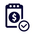 dollar, loan, bills paid statement icon Royalty Free Stock Photo