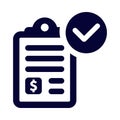 dollar, loan, bills paid statement icon Royalty Free Stock Photo