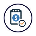 dollar, loan, bills paid statement icon Royalty Free Stock Photo