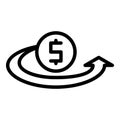 Dollar loan icon outline vector. Personal credit