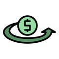 Dollar loan icon vector flat