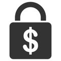 Dollar Lock Flat Icon