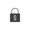 Dollar lock vector icon