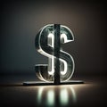 Dollar logo. Floor lamp in the form of a dollar sign. The image of the dollar for the exchanger. Icon for website.