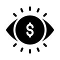Dollar look  vector glyph flat icon Royalty Free Stock Photo