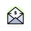 Dollar, Mail, Money, Money-Order Abstract Circle Background Flat color Icon Royalty Free Stock Photo