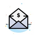 Dollar, Mail, Money, Money-Order Abstract Flat Color Icon Template