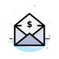 Dollar, Mail, Money, Money-Order Abstract Flat Color Icon Template Royalty Free Stock Photo