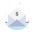 Dollar, Mail, Money, Money-Order Abstract Flat Color Icon Template Royalty Free Stock Photo