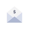 Dollar, Mail, Money, Money-Order  Flat Color Icon. Vector icon banner Template Royalty Free Stock Photo