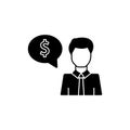 Dollar man work icon. Simple business intention icons for ui and ux, website or mobile application