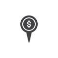 Dollar map pin vector icon Royalty Free Stock Photo