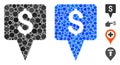 Dollar Map Pointer Composition Icon of Round Dots