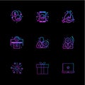 Dollar , mobile , fire works , money , box , gift box , corporate , share , eps icons set vector Royalty Free Stock Photo