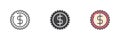 Dollar money badge different style icon set Royalty Free Stock Photo