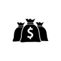 Dollar money bag icon. One of set web icons Royalty Free Stock Photo