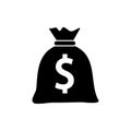 Dollar money bag icon. One of set web icons Royalty Free Stock Photo