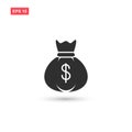 Dollar money bag icon vector design isolated 3 Royalty Free Stock Photo