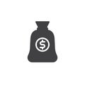 Dollar money bag icon vector Royalty Free Stock Photo