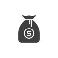 Dollar money bag vector icon Royalty Free Stock Photo