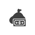 Dollar money bag vector icon Royalty Free Stock Photo