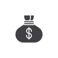 Dollar money bag vector icon Royalty Free Stock Photo