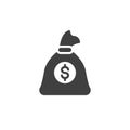 Dollar money bag vector icon Royalty Free Stock Photo