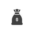 Dollar money bag vector icon Royalty Free Stock Photo