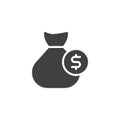 Dollar money bag vector icon Royalty Free Stock Photo