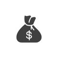 Dollar money bag vector icon Royalty Free Stock Photo