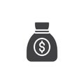 Dollar money bag vector icon Royalty Free Stock Photo