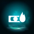 Dollar, money, fire vector icon. Lighting blue smoke neon icon. Dollar, money, fire vector icon