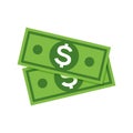 Dollar money icon. Cash sign bill symbol flat payment, dollar currency icon Royalty Free Stock Photo