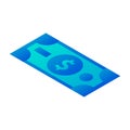 Dollar money icon, isometric style Royalty Free Stock Photo