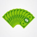 Dollar money icon vector. Cash payment symbol. Dollar sign